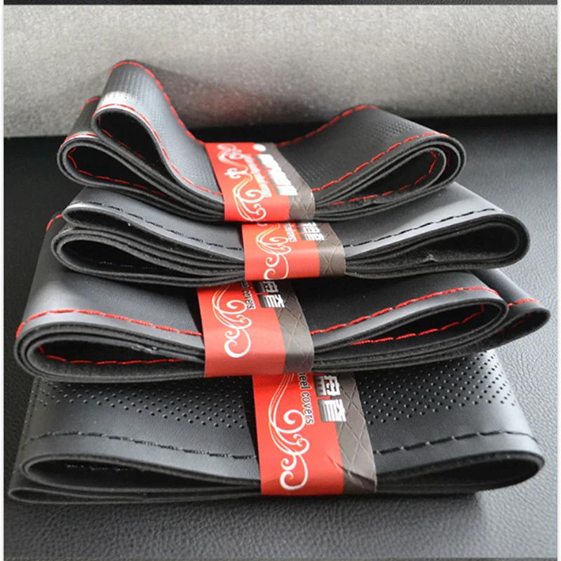 Оплетка для руля автомобиля чехол из искусственной кожи с иглами и ниткой