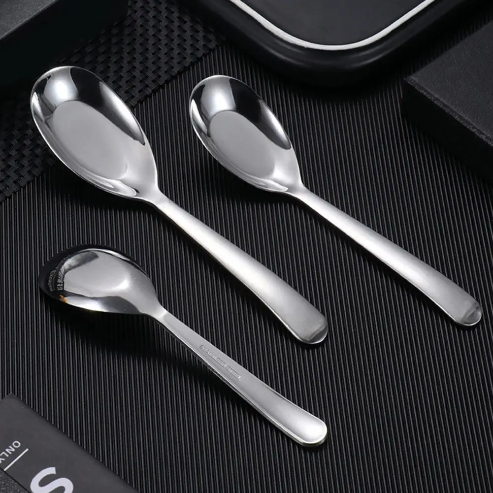 

Chinese Spoons Stainless Steel Rice Soup Spoon Long Handle Flatware Cutlery Cooking Utensil Table Spoon for Kitchen Restaurant