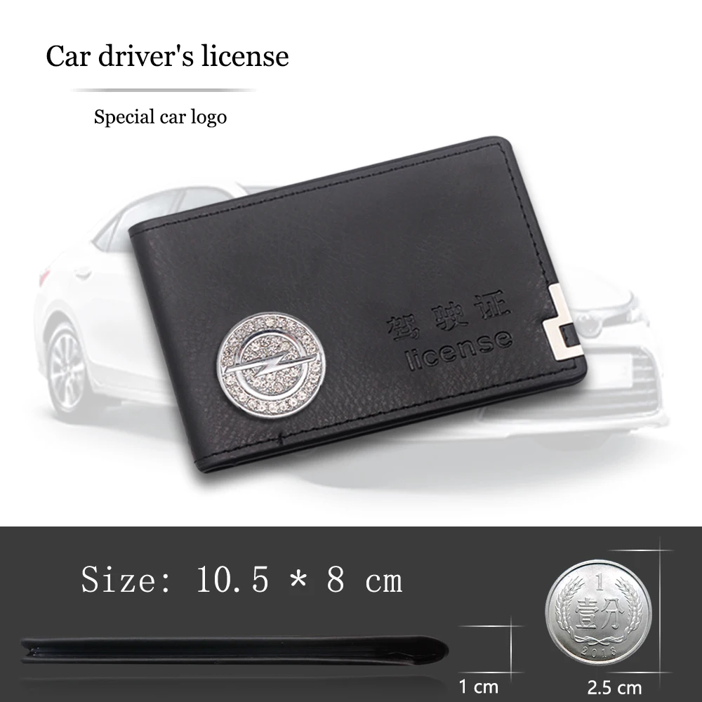 

Car Driver License Bag PU Car Driving Documents Card Credit Holder Case For Opel Astra H G J Corsa Insignia Antara Meriva Zafira