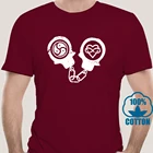 6114D манжеты BDSM Triskelion Poly сердце с бесконечностью Мужская футболка доминантная игра мастер сексуальные футболки с коротким рукавом хлопковая футболка