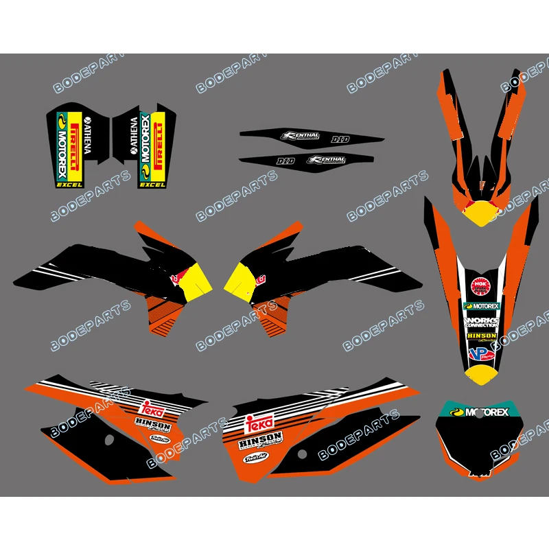 

R B Logo (Bull ) Motorcycle SX XC Sticker Graphics Kit For KTM Motorcycle Decal SXF XC 125/200/250/300/400/450F 2013 2014