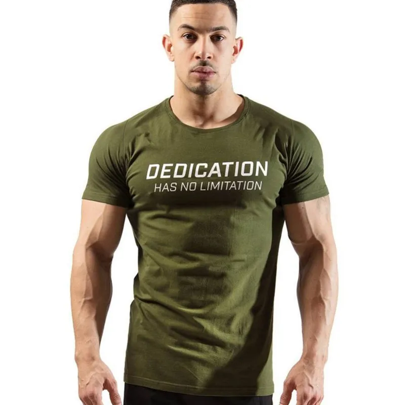 Футболка мужская с коротким рукавом облегающая хлопковая для спортзала