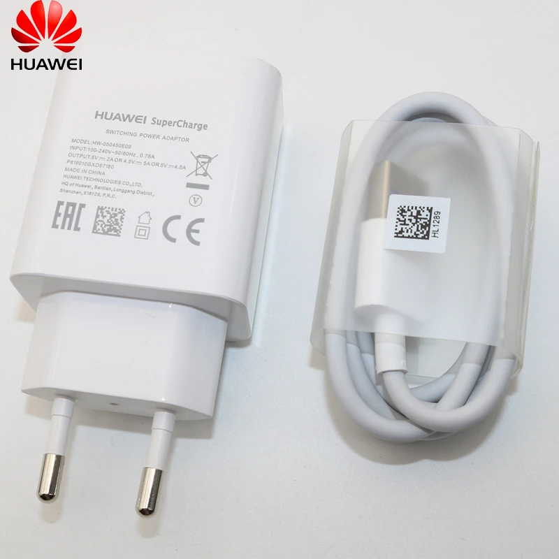 Оригинальное суперзарядное устройство Huawei 5 В/4 А кабель USB Type-C для быстрой