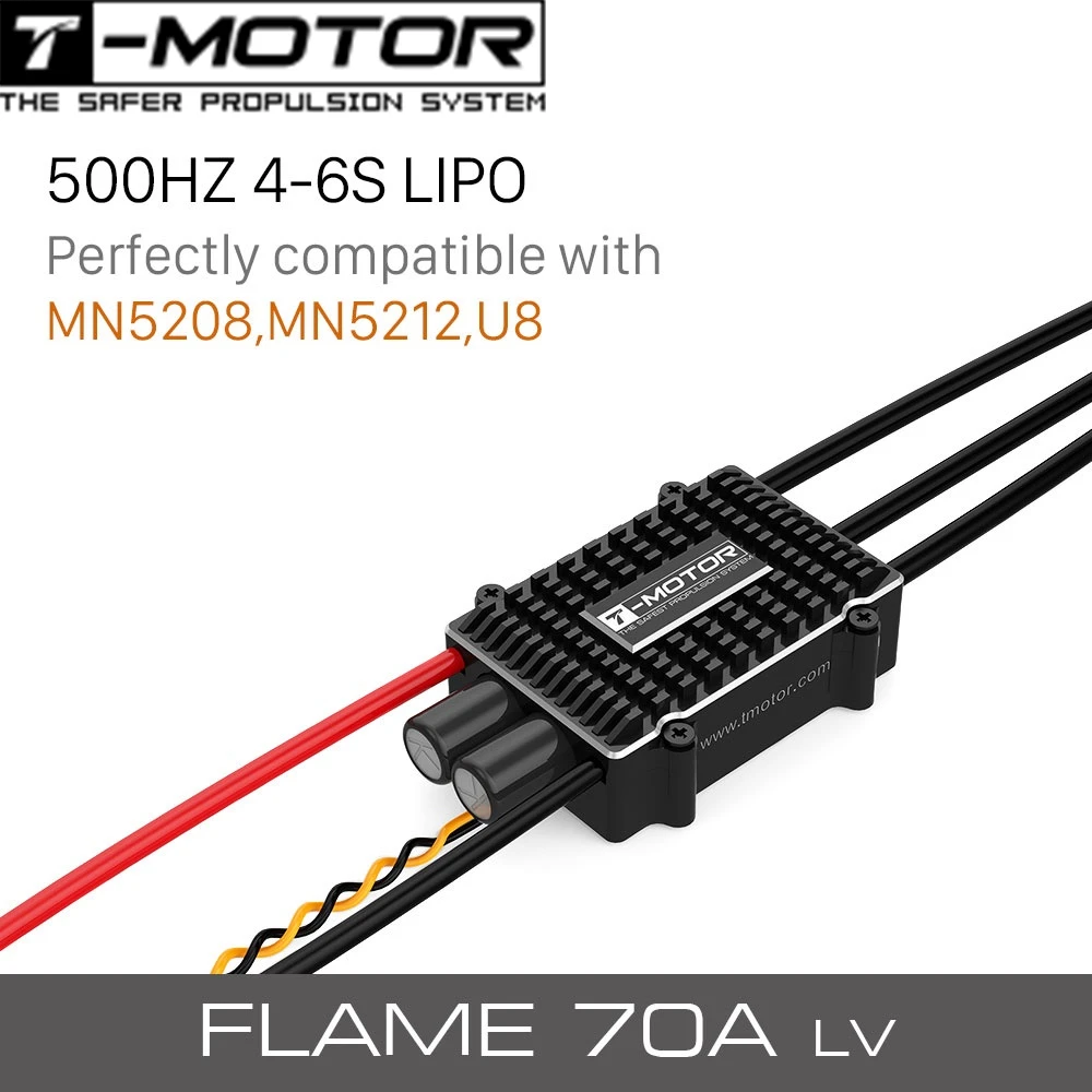 

T-MOTOR FLAME 70A LV 500 Гц 4-6S Lipo ESC для многовинтовых бесщеточных двигателей, электронный регулятор скорости