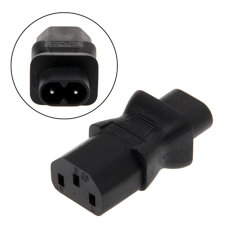 

IEC 320 C13 3-Pin Female To C8 2-Pin Male Straight Power Plug Converter Adapter Socket Converter