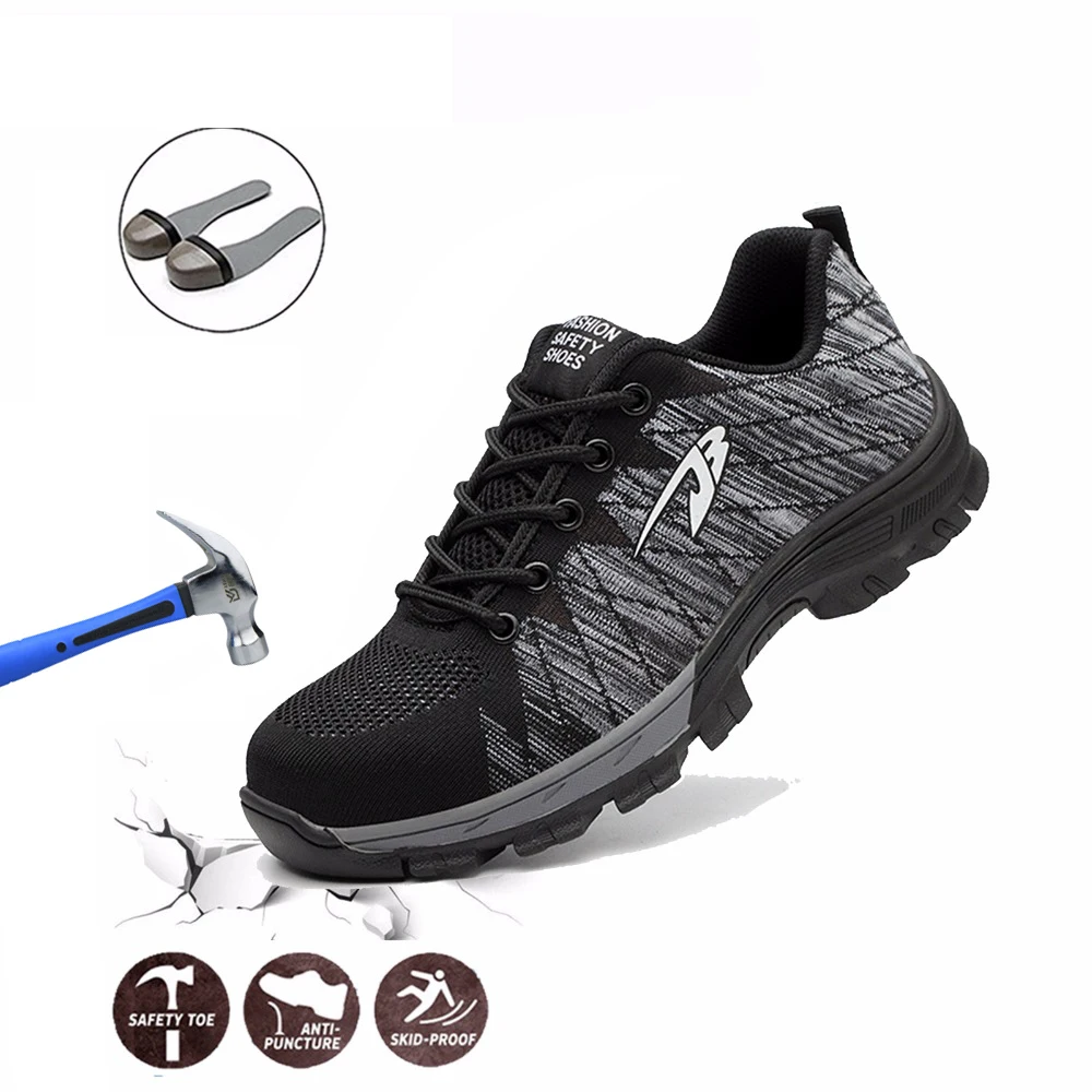 

Мужские Нескользящие ботинки со стальным носком, на нескользящей подошве