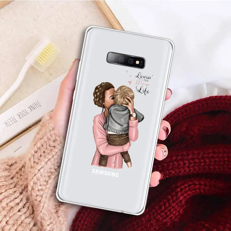 

Mom and baby-1 Phone Case Clear Transparent for samsung A 21s 50 71 S 8 9 20 note 10 20 plus ultra