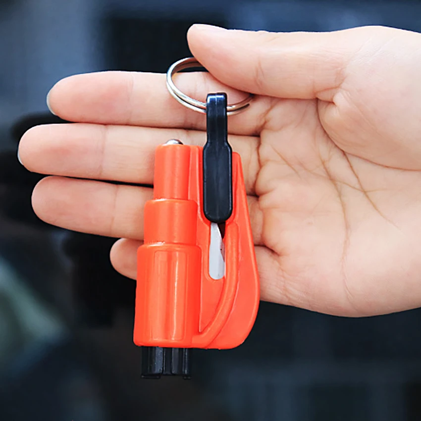 Multi-propósito Tipo de resorte martillo de seguridad de coche Mini herramientas de mano de interruptor de la ventana el martillo de Escape al aire libre de emergencia de la herramienta de rescate