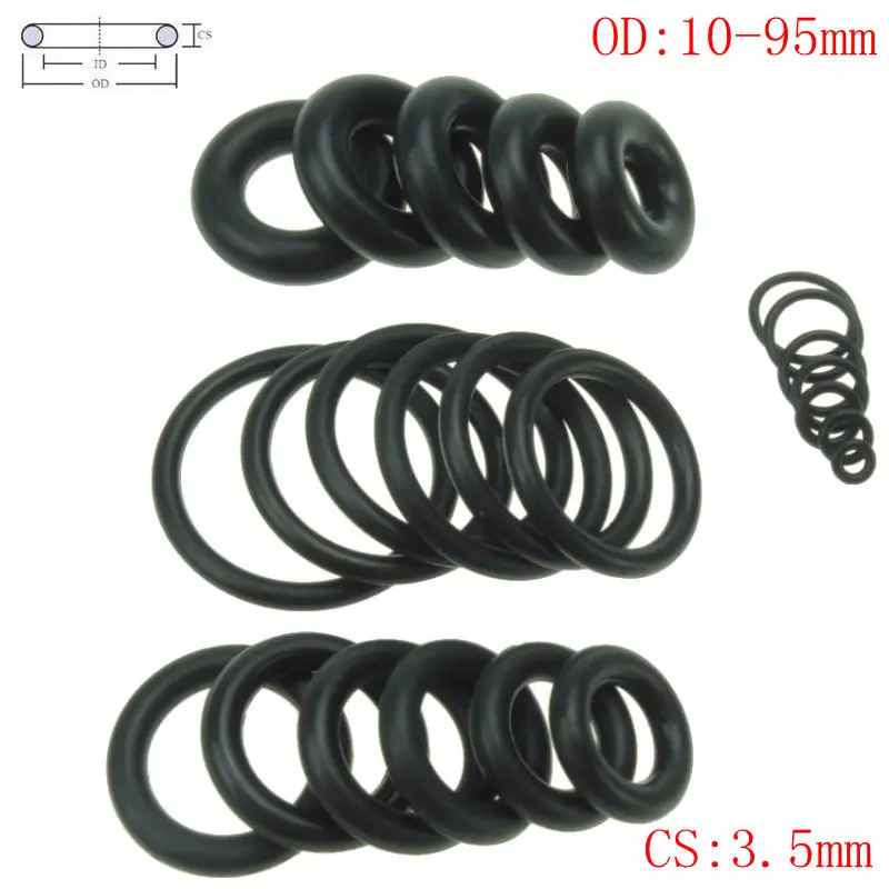 

CS 3.5mm OD10-95mm NBR Rubber O Ring O-Ring Oil Sealing Gasket Automobile Sealing
