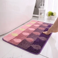 rectangular lattice dust removal mat door mat bathroom toilet absorbent non slip mat double layer household bedroom carpet