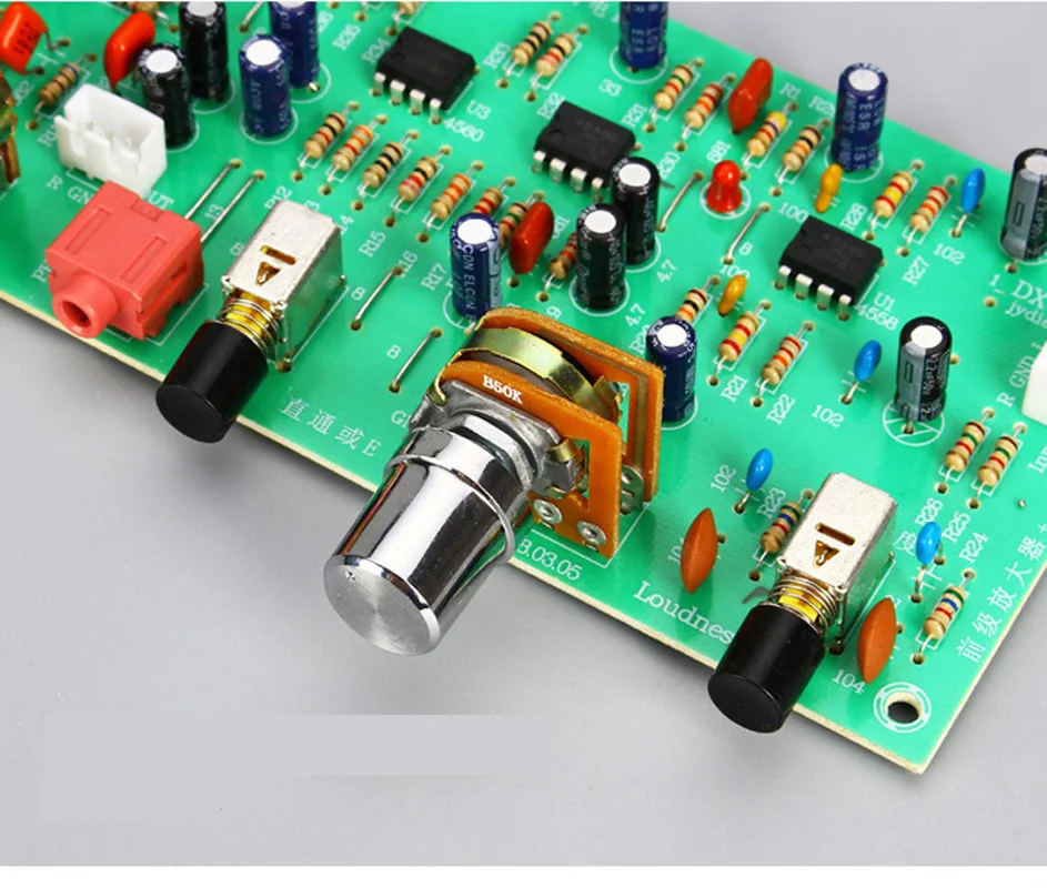 

Preamplifier Volume Tone Board low noise Preamp Tone Board dual AC12V with Treble Bass Volume Adjustment T0346