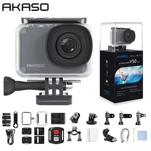 Экшн-камера AKASO V50 Pro, водонепроницаемая, 4K30fps, 20 МП, Wi-Fi, сенсорный экран, 30 м, поддержка Micro
