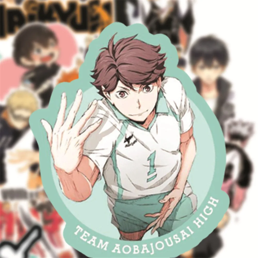 50 шт. водонепроницаемые наклейки haikyuu Мультяшные граффити для ноутбука багажа
