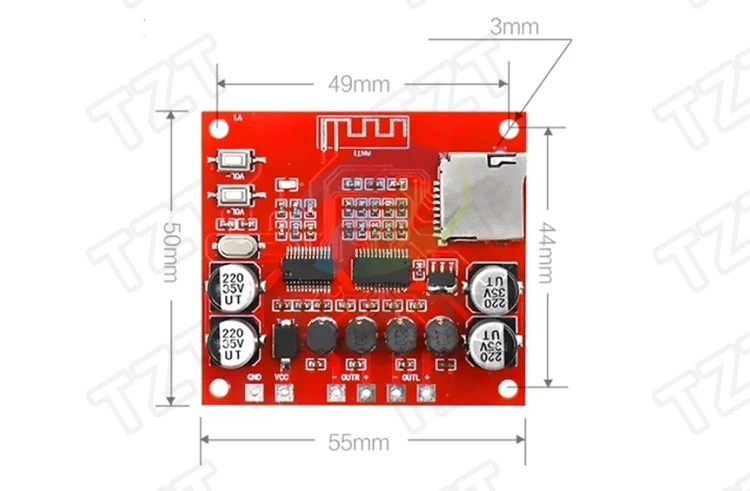 XH-A233 15 Вт X 2 Bluetooth 4,2 цифровой усилитель мощности доска стерео TF карты играть 12v~ 24v аудио усилитель