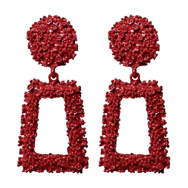 Red X& P винтажные геометрические большие серьги, массивные золотые Висячие серьги для женщин, Модные металлические Висячие серьги, ювелирные изделия - Окраска металла: Red