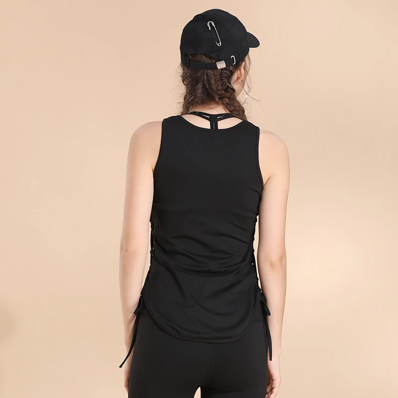 

Women Sleeveless Running Sports T Shirts Quick Drying Sportswear Jogging Top Fitness Clothing Gym Vest Yoga Shirt Wear Top