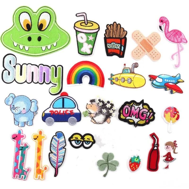 Мультяшные животные планеты камера вышитые патчи утюгом для одежды сумка шляпа