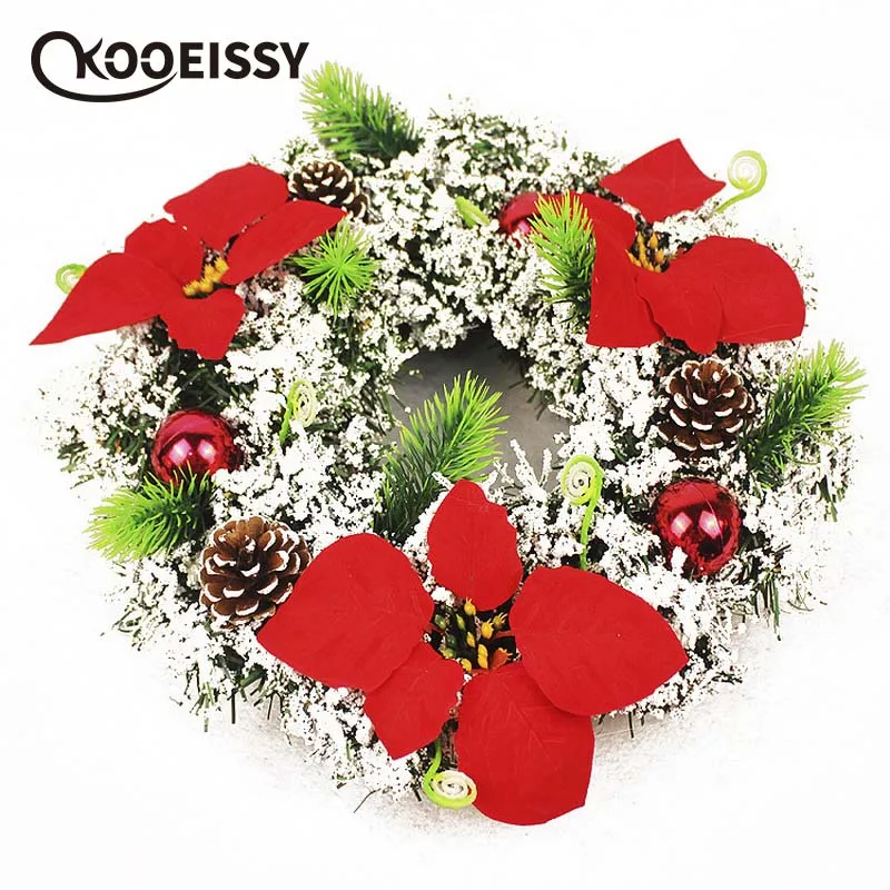 40 см Снеговик Рождественский олень венок из ротанга тканевый художественный