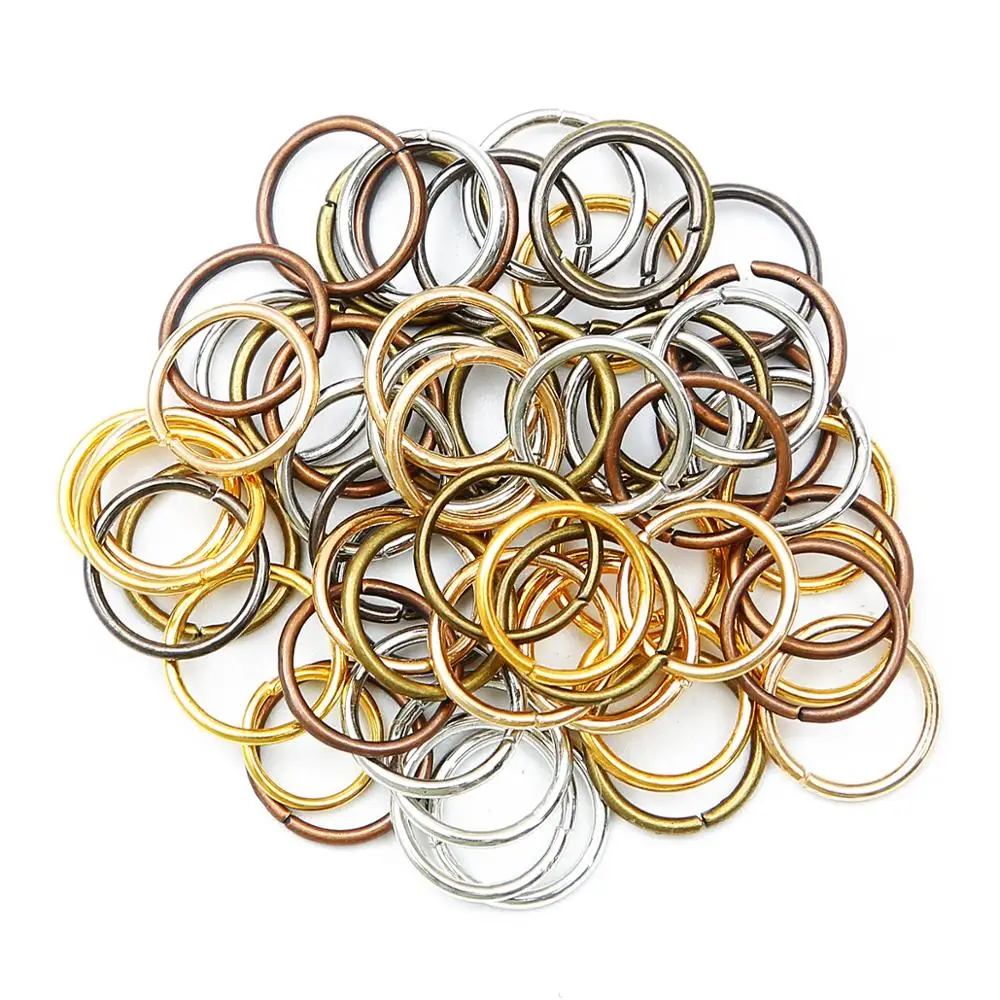 

200pc Gold Silver Color Loop 4 5 6 8 10 mm Open Jump Rings for DIY Jewelry Making Necklace Bracelet Findings Connector Supplies