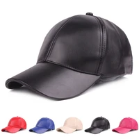 new fashion peaked cap high quality pu leather fall winter warm hat casual snapback baseball cap for men women hat wholesale