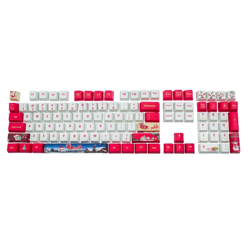 

Dye Sublimation-Christmas PBT Opaque Keycap Personality 108 Key Keycap Cross Keycap X Architecture Technology
