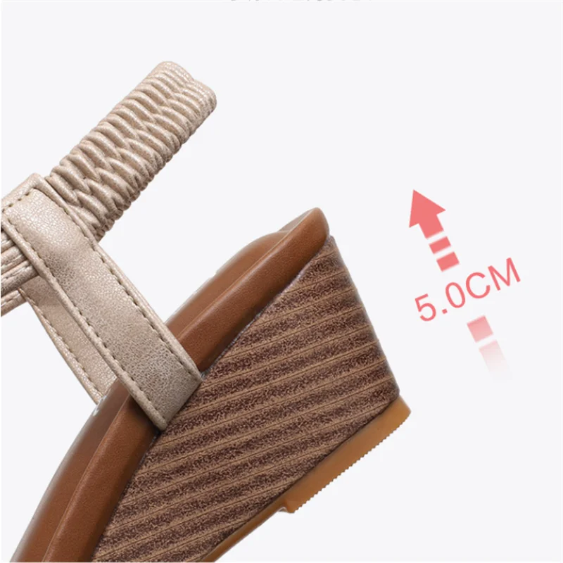 

MAIERNISI Bohemian Wedge Sandals Women Vintage Women Sandals Anti-Slip Roman Shoes Women Casual Sandals Platform Gladiator Shoes