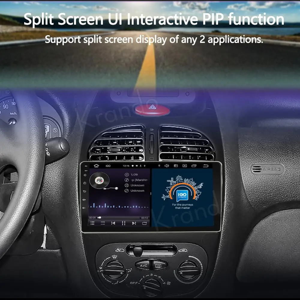Krando Android 10 0 9 &quotIPS полный сенсорный автомобильный мультимедийный радио для Peugeot 206