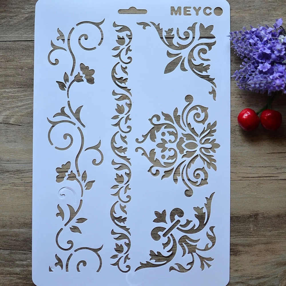 Трафарет для штампов трафареты резки лозы цветка пластиковые белые