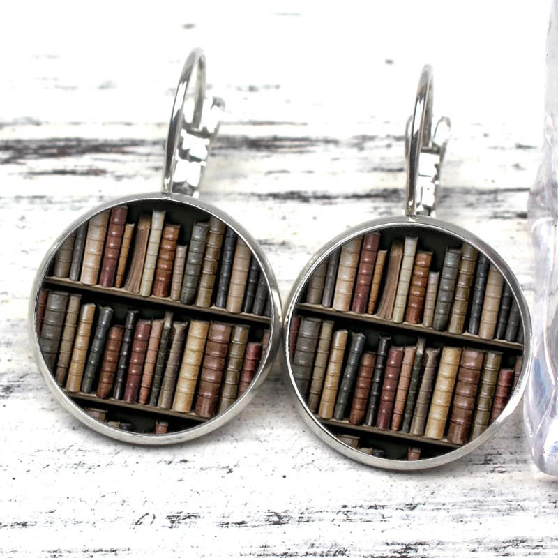 Винтажные милые серьги в стиле панк с рисунком книжки библиотеки готические