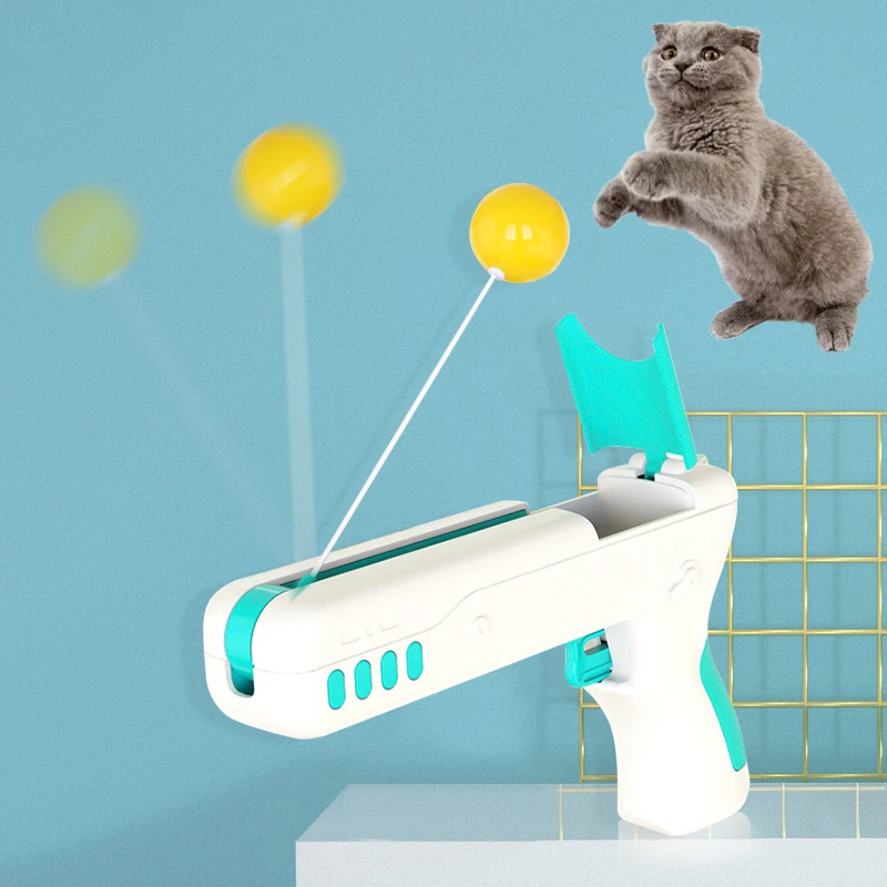 

Cat Interactive Toy New Pet Accessories Cat Stick Gun with Feather And Ball Suitable For Small Animals To Play