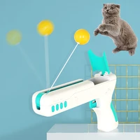 cat interactive toy new pet accessories cat stick gun with feather and ball suitable for small animals to play