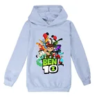 Бен, рубашки для девочек, хлопковые брюки для мальчиков с капюшоном бюстгальтеры для девушек-подростков; Детская одежда для мальчиков 8, 10, 12 лет, осенняя одежда для детей Одежда для маленьких детей; О до образный вырез; Футболка