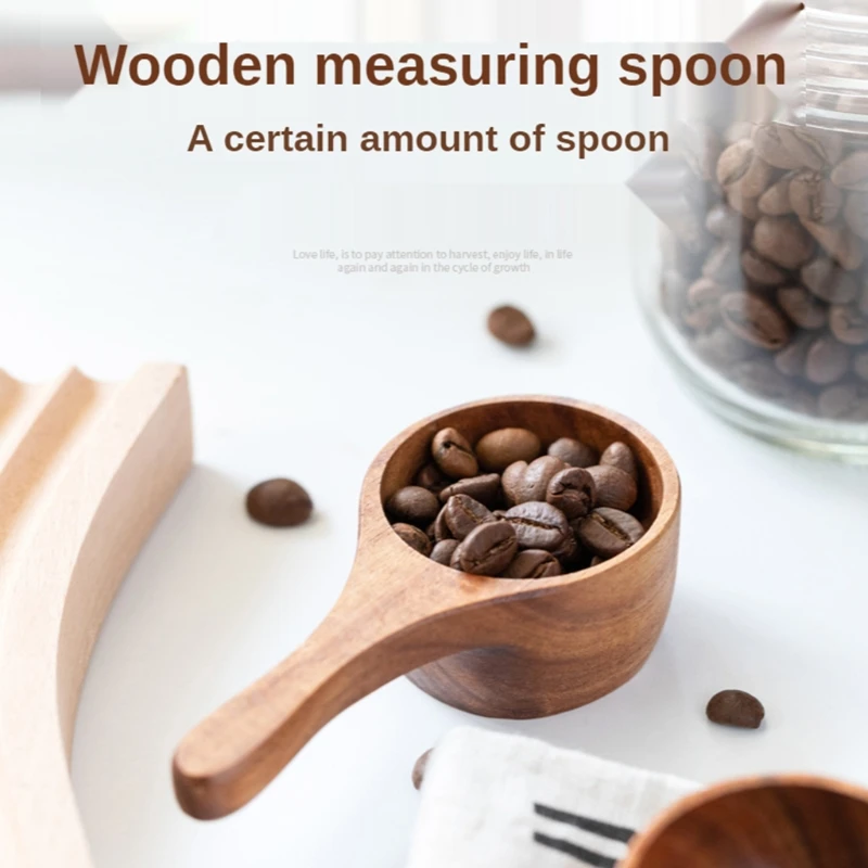 

Round Coffee Scoop Wooden Measuring Spoon Measure Tea Scoops Water Ladle for Coffee Beans Ground Beans Tea Coffee Spoon