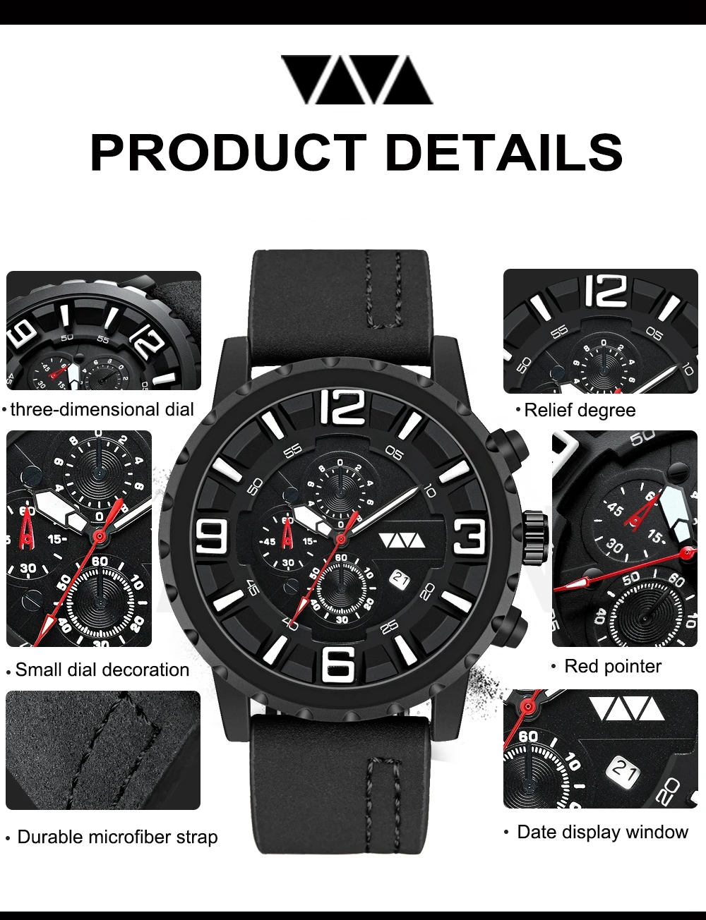 Fashion Casual Mens Watches Waterproof Top Brand Luxury Calendar Clock Male Watch men Leather Sport Military Wristwatch Dropship