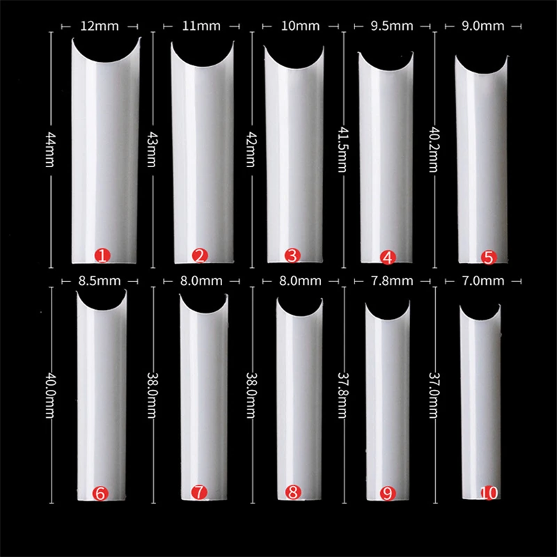 500pcs Extra Long Square False Nail Tips C Curved Straight Nails Manicure Art Decoration Tool Artificial Acrylic Fake | Красота и