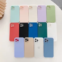 new silicone candy color luxury silicone phone case for iphone 11 12 pro x xr xs max 8 7 plus se lens protection soft back cover