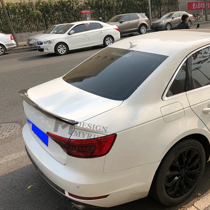 Подходит для Audi A4 B8 A4a A4Q углеродное волокно CF высокий удар задний багажник губы Spoilerking крыло добавить на стиль M4 вид клейкого типа 2009-12