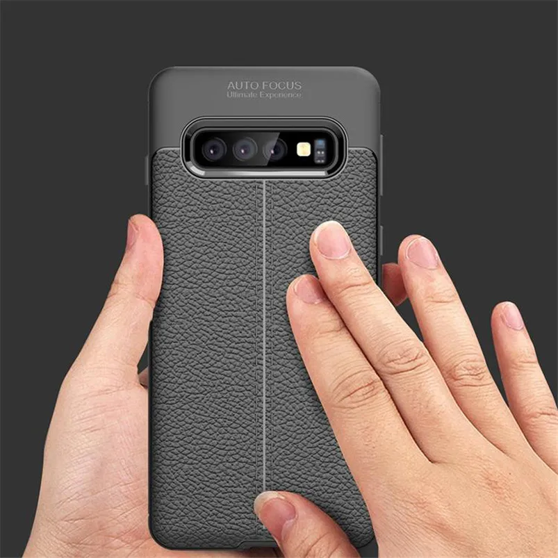 Мягкий ТПУ чехол с текстурой личи кожаный чехол для samsung Galaxy S10 S10E S8 S9 плюс M10 M20 M30 M40 A10 A20 A20E A30 A40 A50 A60 A70 чехол Funda