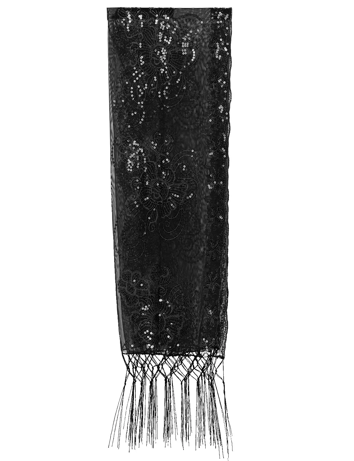 Блестящий шарф-накидка с бахромой для женщин девушек и 1920 |