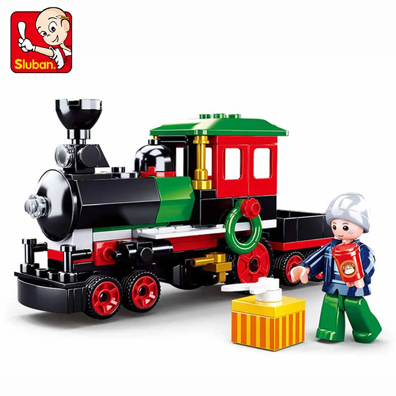 Sluban Country зимний поезд деревенский город рождественский подарок наборы для дома