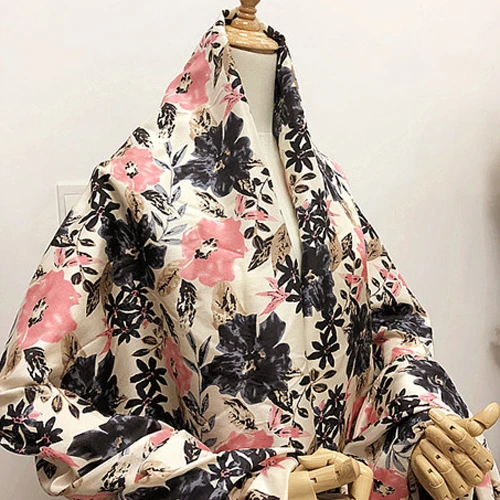 Специальная шелковая ткань чистый шелк искусственная кожа принт 16momme by yard SDP045 |