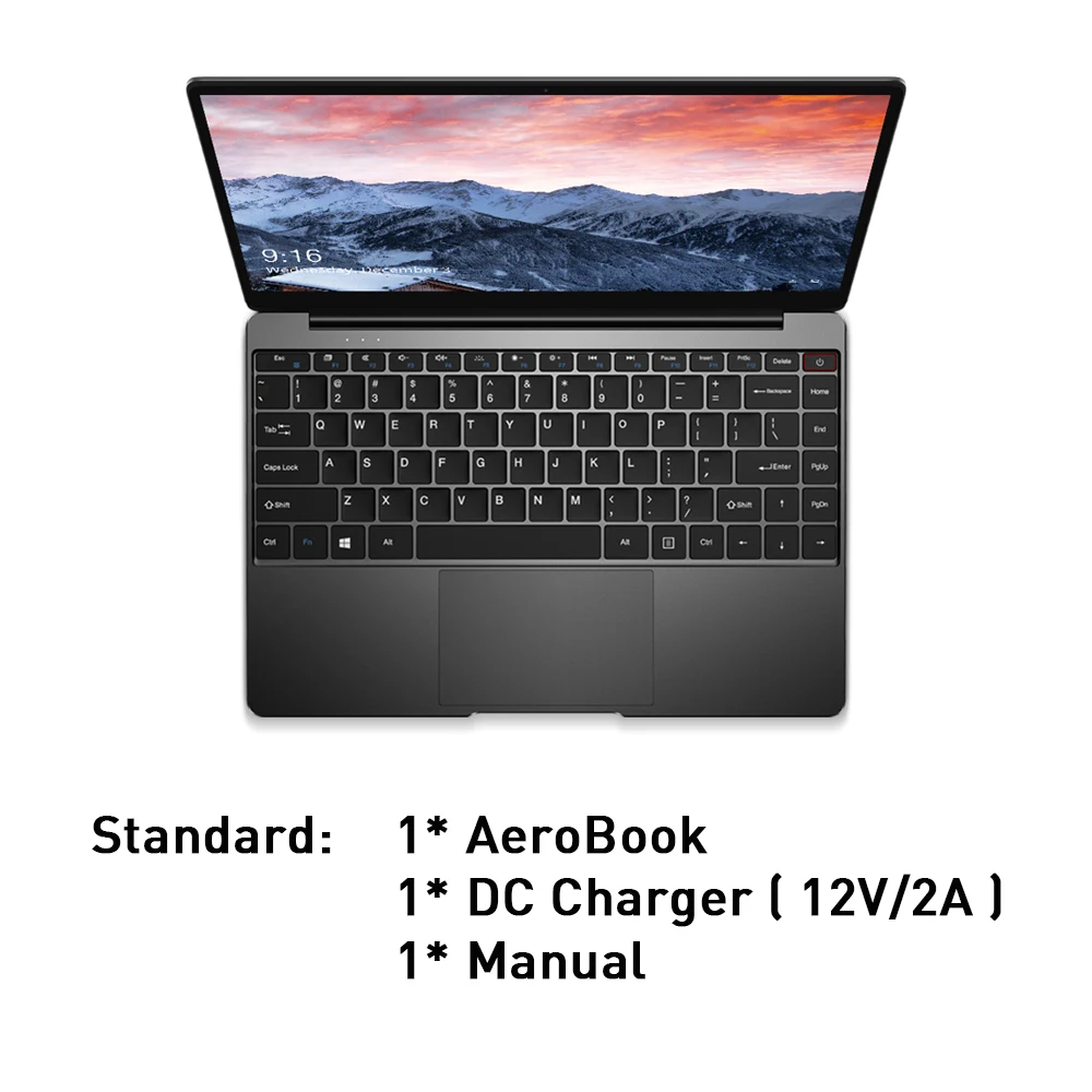 Standard CHUWI AeroBook 13,3 дюйма Intel Core M3 6Y30 Windows 10 8 GB RAM 256GB SSD ноутбук с подсветкой клавиатуры металлич - Цвет: Standard