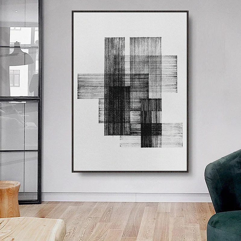 

Modern Black White Geometric Art Canvas Painting Posters and Print Wall Art Pictures for Living Room Abstract Art Home Decor