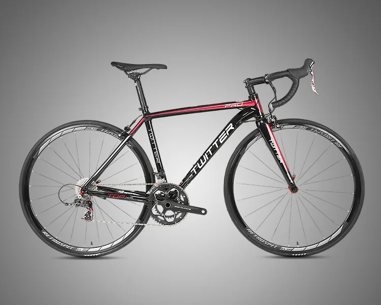 red road bike TWITTER 700C шоссейный велосипед 22 скорости Алюминиевый шоссейный велосипед углеродная вилка - Цвет: red road bike