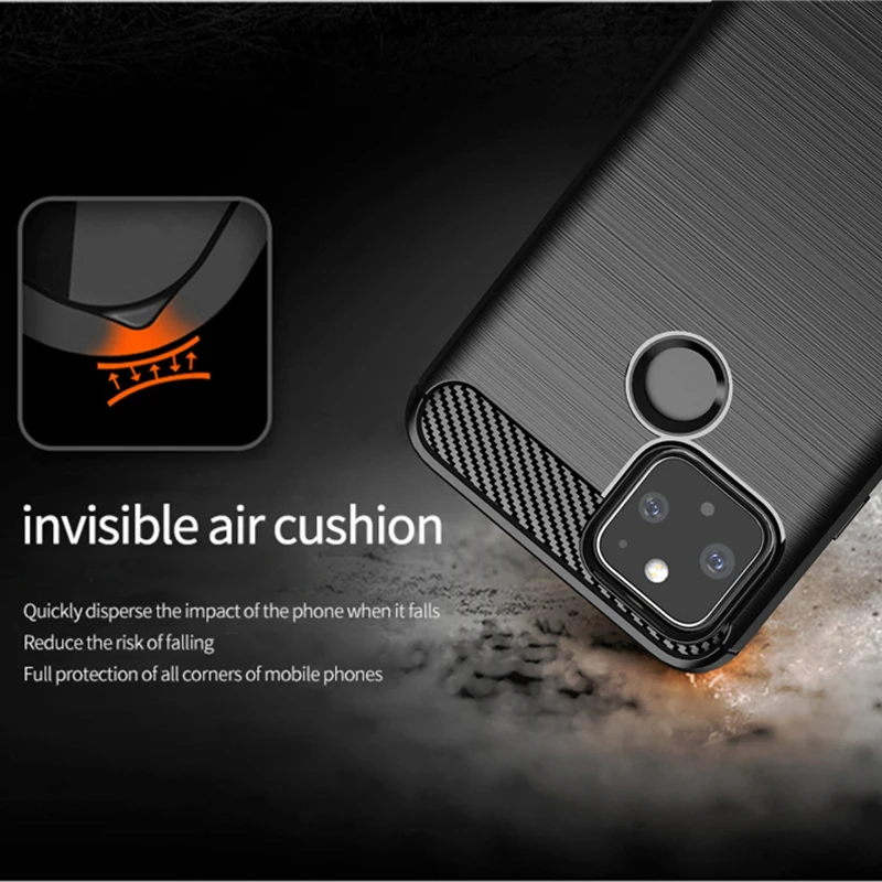 For Google Pixel 5A Case Google Pixel 4A 5G Carbon Fiber Shockproof Anti-knock Silicone Cover for Google Pixel 5XL Case for 4XL