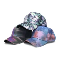 spring and summer womens baseball cap tie dye colorful baseball hat cotton casual men and women hat outdoor travel women hats