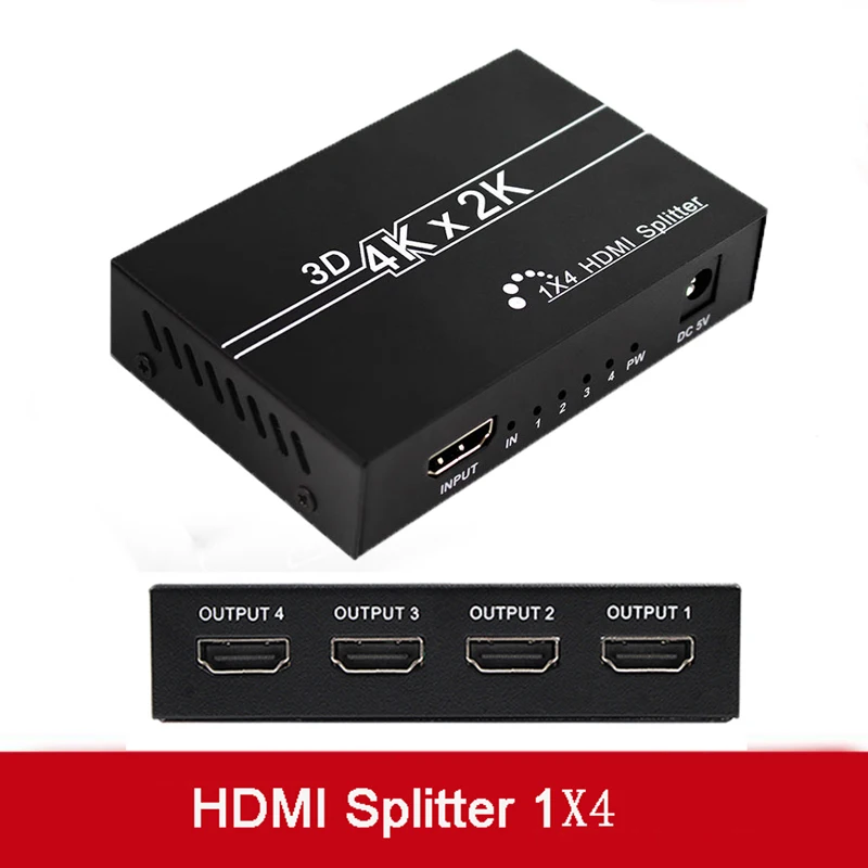 3D разветвитель HDMI 4K30HZ HDCP1.2 1 в 4 out усилитель сигнала мощности 1x4|Кабели HDMI| |