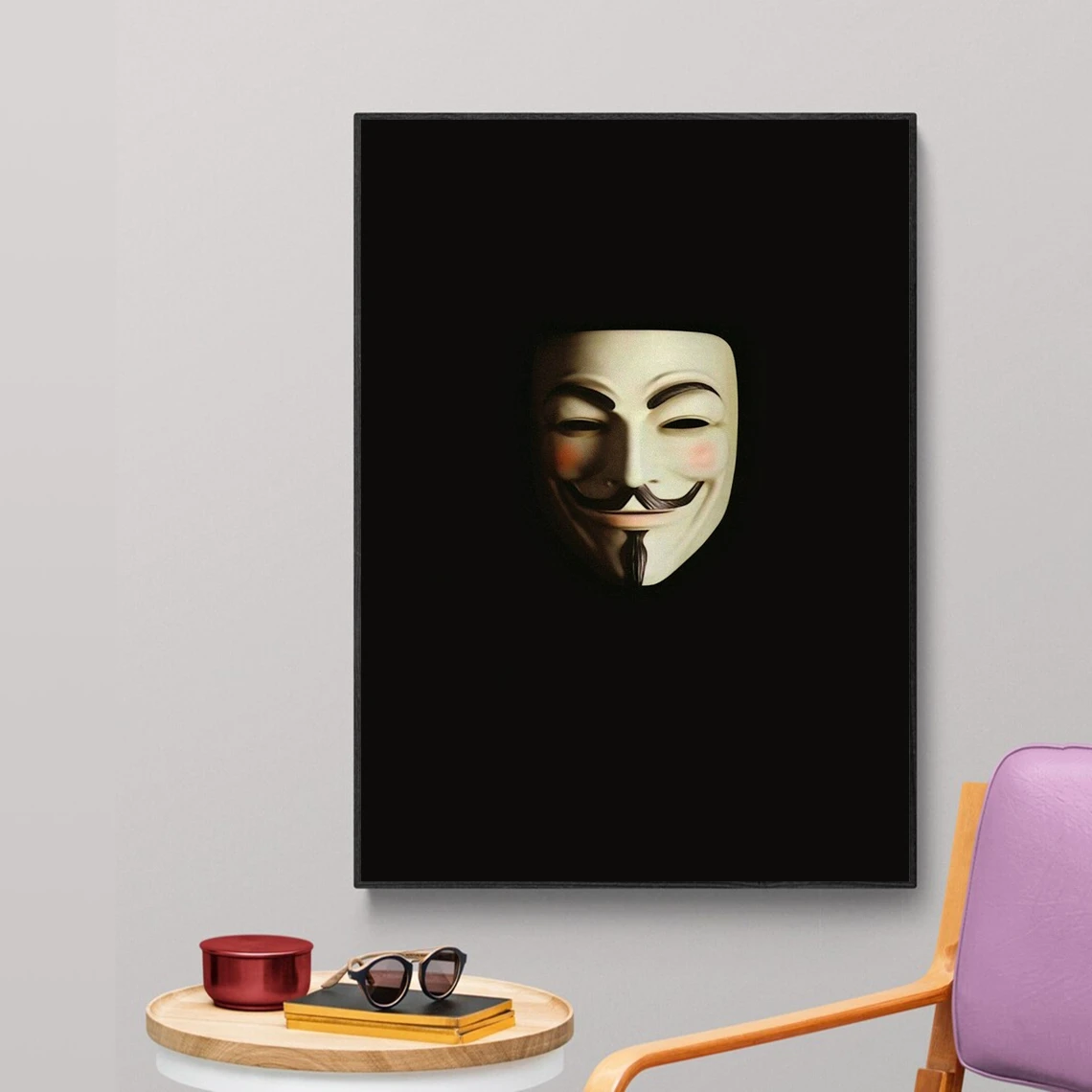 

Плакат с маской Гая Фокса от 2005 в В вендетта, плакат-фильм, плакат с классическим фильмом, художественный плакат в стиле ретро, печать на холс...