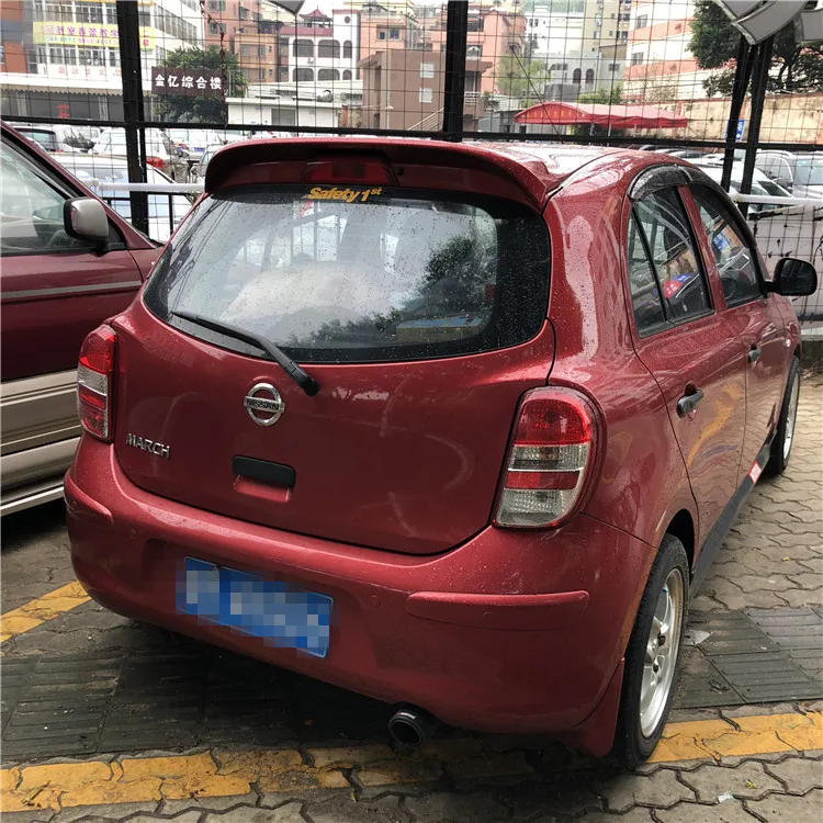 Спойлер для Nissan March 2011 2015 спойлер из АБС пластика заднего крыла автомобиля