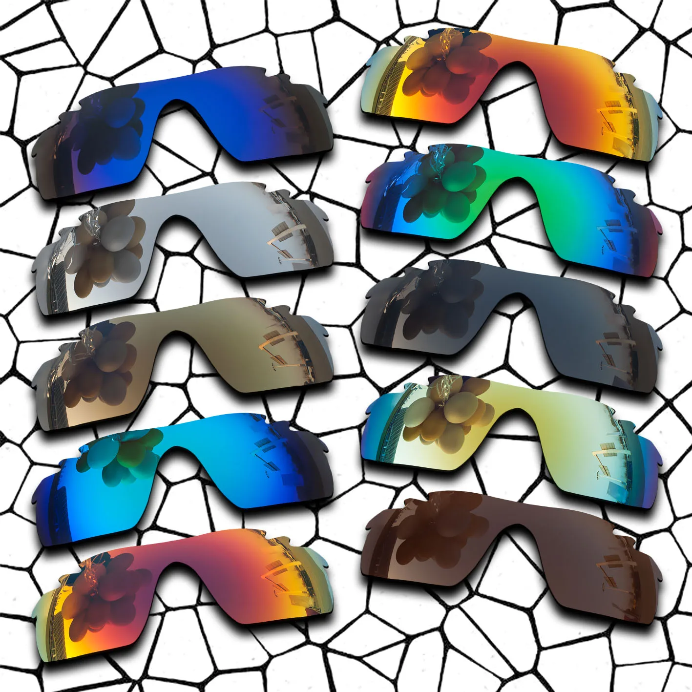 

Polarized Replacement Lense For-Oakley RadarLock Path Vented Sunglasses Frame True Color Mirrored Coating - Chrome Color Options